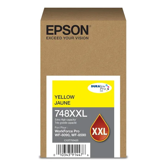 Cartucho De Tinta Epson Wf-6590 Amarelo 748xxl 69ml Wf-6090 Wf-65