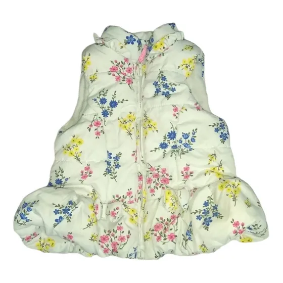 Chaleco Impermeable Flores Abrigo De Niña Bebe 12meses