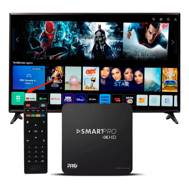 Tv Box Smartpro 4k Transforme Sua Tv Em Smart Youtub Netflix