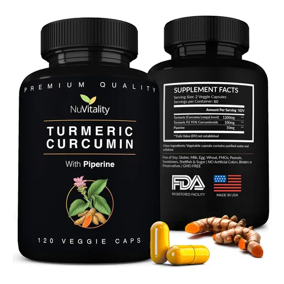 Suplemento Nuvitality, Cúrcuma Y Curcumina, 120 Cápsulas Al