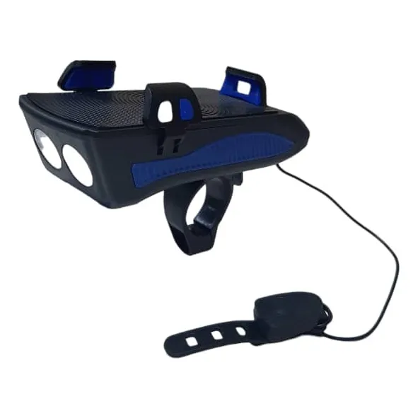 Luz Led Para Bicicleta Con Soporte Corneta Y Power Bank