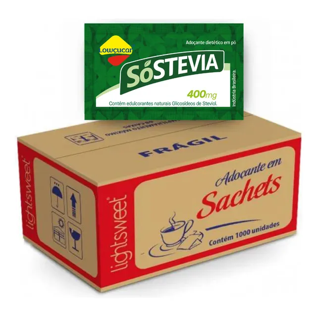 Adoçante Dietético Só Stevia Caixa Com 1000 Sachês De 0,4g