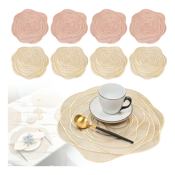 8pcs Mantel Individual Posavasos Patron Tapetes Mesa Redondo