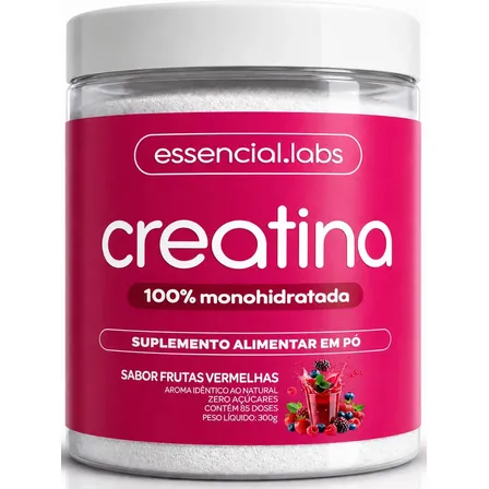 CREATINA MONOHIDRATADA 100% Pura - Sabor Frutas Vermelhas - 300g