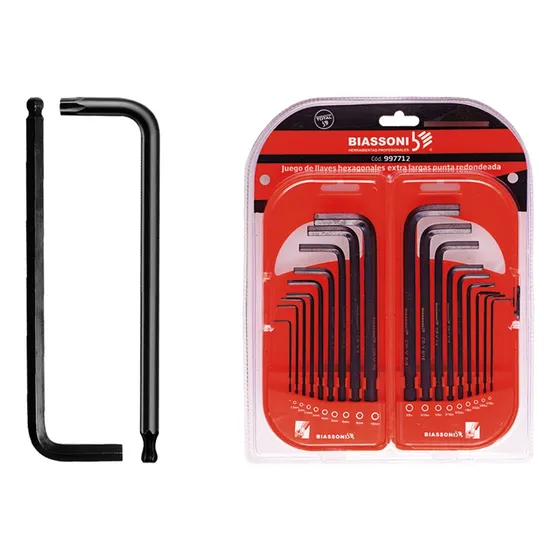 Juego De Llaves Allen Extra Largo Pta Mm Y Torx - Biassoni Color Negro