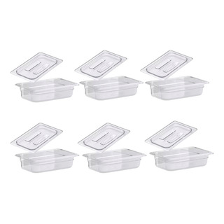 Charola 1/4 Cuarto 6.5 Cm C/tapa Policarbona 6 Juegos Cambro Charola 1/4 Cuarto 6.5 Cm C/tapa Policarbona 6 Juegos Cambro