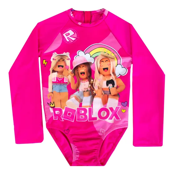 Traje De Baño Para Niñas De Rooblox Manga Larga