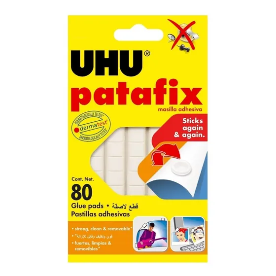 Pegamento MASILLA UHU Patafix color blanco no tóxico