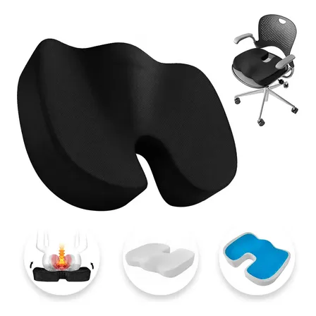 Cojín Ortopédico Memory Foam De Gel Para Silla/asiento Auto Negro