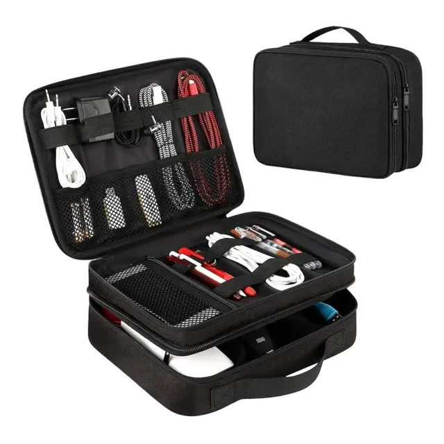 Estuche Organizador Cable Bolsa Electroni Grande 2 Niv Viaje