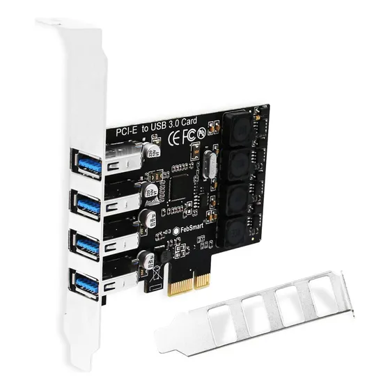 Tarjeta De Expansión Usb 30 Febsmart Pcie 4 Puertos 5gbps