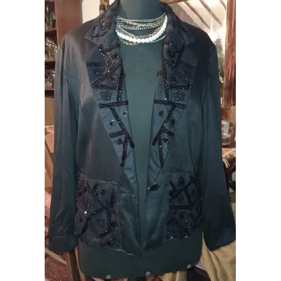 Blazer,chaqueta Con Apliques Para Dama. L. Usada.buen Estado