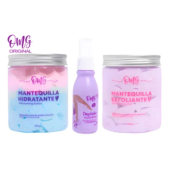 Kit Omg Kaba Depilador Instantaneo + Exfoliante + Hidratante