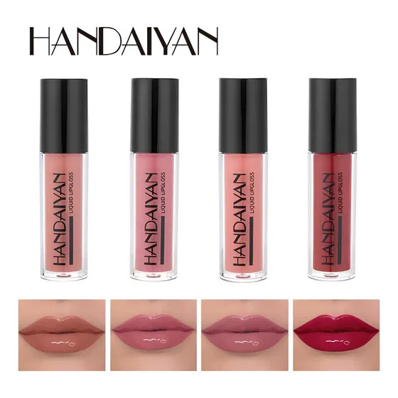 Kit 4 Lipgloss Handaiyan Original Sexy Efeito Matte Batom