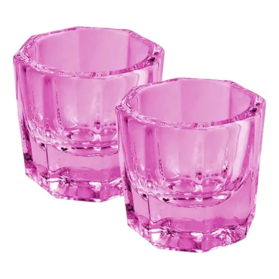 Pote Dappen Vidro Odonto Maquiagem Henna Rosa - Kit Com 2 Un
