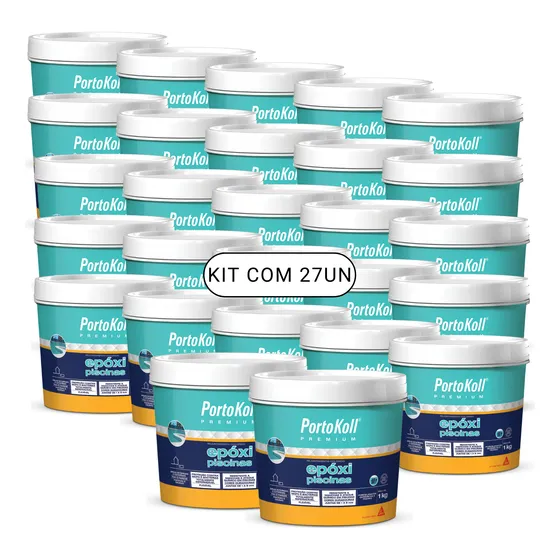 Rejunte Epóxi Piscinas Portokoll - Branco Brilhante Kit 27un