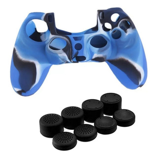 Capa Case Silicone Para Controle Ps4 + Grips Capa Case Silicone Para Controle Ps4 + Grips