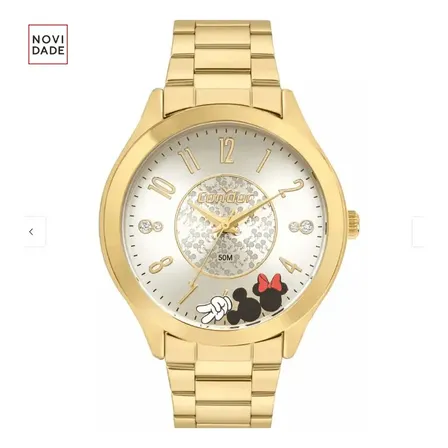 Relógio Feminino Condor Disney Minnie E Mickey-co2035nhi/i4k Dourado Prata