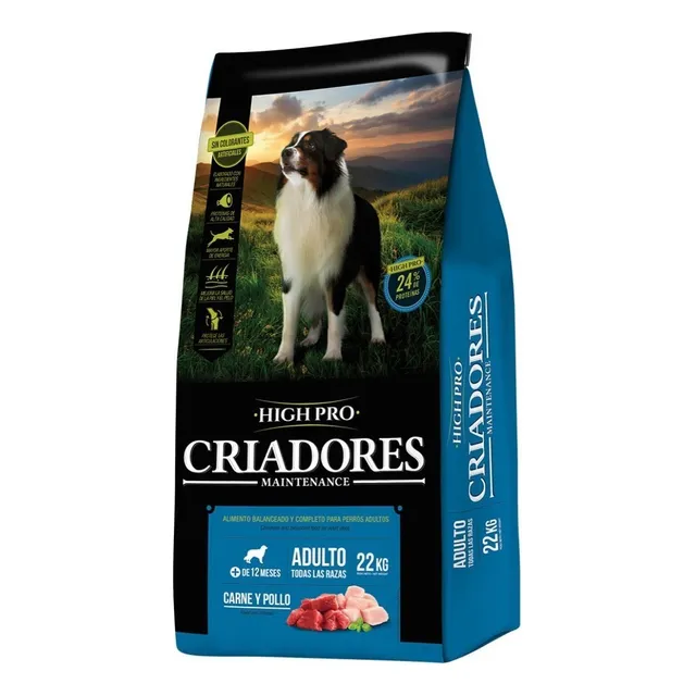 Maintenance Criadores High Pro alimento para perro adulto carne y pollo 22kg