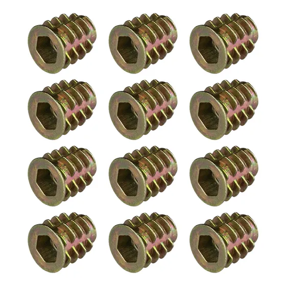 Inserto Tuerca Milimetrica Madera M6 X 13 Mm Con Tope (100 Unidades) Ficus.MX 200-06013