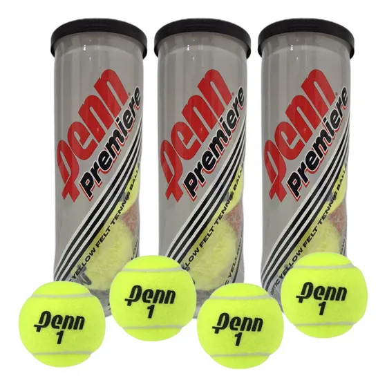 3 Tubos De 3 Pelotas De Tenis O Padel Penn Premiere