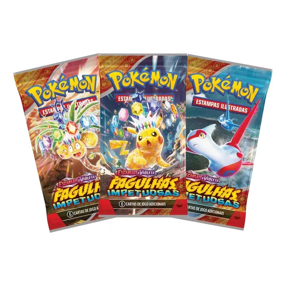 Booster Pack Pokémon Fagulhas Impetuosas 3 Pacotes Copag