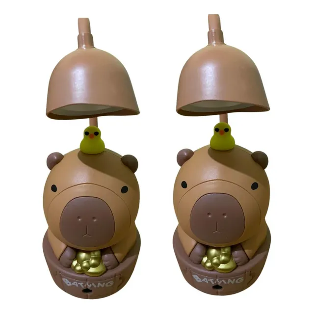 Mini Lámpara Led De Capibara, Cargador Usb Y Sacapuntas