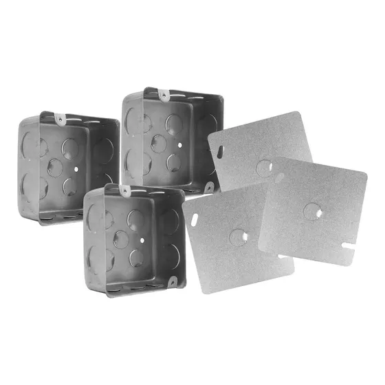 Caja De Registro Galvanizada Alfa 5.5cm 5x5puLG 15pzas Color Gris