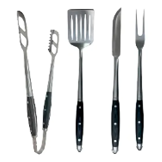 Set Parrilla 4 Pzs Hudson Linea Bbq Acero Inox Cocina Bz3