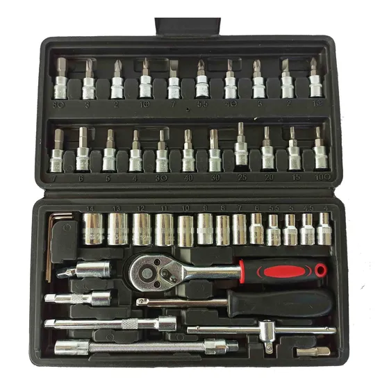 Set 46 Piezas Destornillador Ratchet Dados Milimétricos
