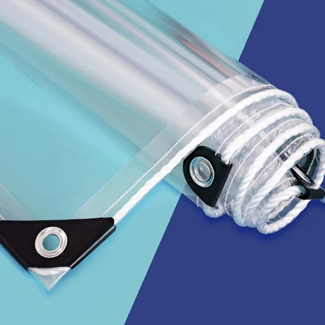 Lona Plastico Transparente Impermeable Cubierta Pvc Ojal 9.8