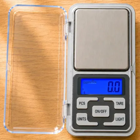 Mini Balança Digital Premium 0,1g a 500g Precisão Portátil Cozinha Jóias Laboratório Aço Inox Acompanha Pilhas AAA Comica