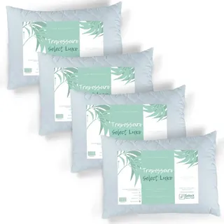 Select Fibras Kit 4 Travesseiros Luxo Fibra Antialérgica Branco