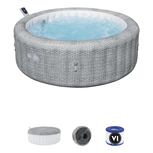 Spa Inflable Para 6 Personas Bestway Tina De Hidromasaje Color Gris