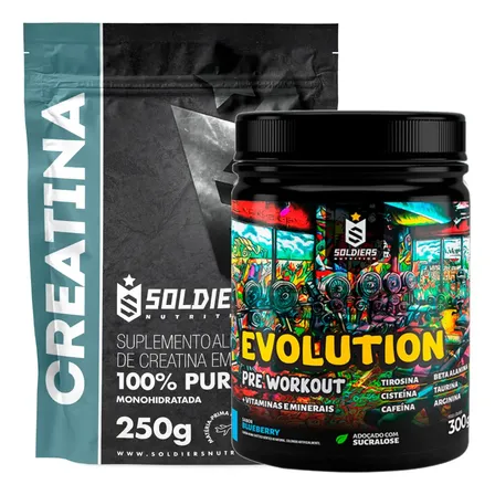 Kit: Creatina 250g + Evolution 300g - Soldiers Nutrition