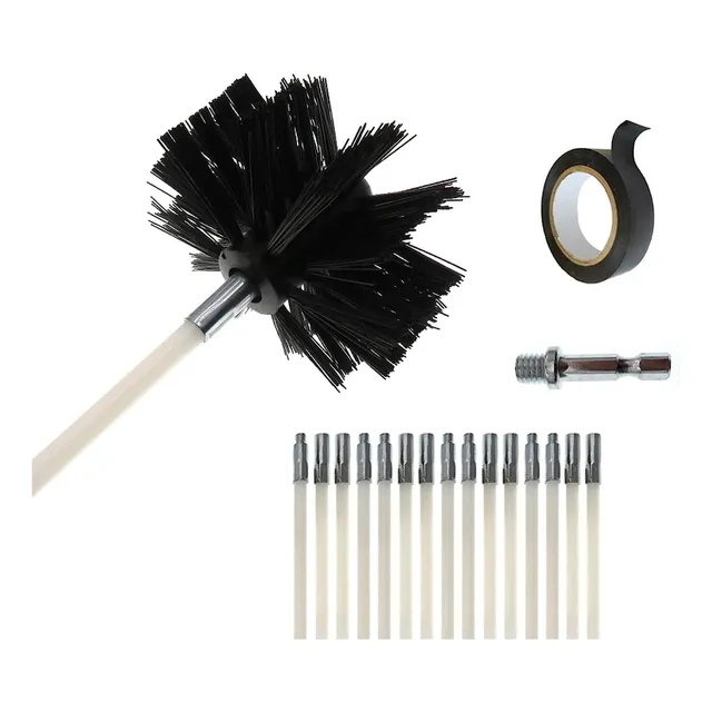 Kit Limpieza Chimenea Con 15 Varillas Flexibles