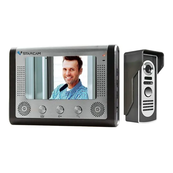 Portero Visor Electrico Timbre Pantalla Lcd 7 Con Camara Exterior Ir Vstarcam Color Gris