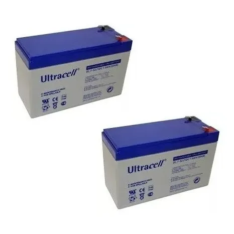 2 Baterias Ultracell Alarma Ups Seguridad Led Gel 12v 7a 7 A