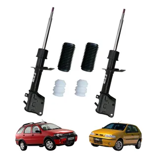 Par 2 Amortecedor Diantero Palio Strada Fire + Batente/coifa Sem Freios Abs