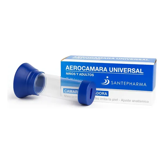 Aerocámara Santepharma Nebulizadora Inhaladora Antiestática Azul Asma Alergias | Cuotas sin interés