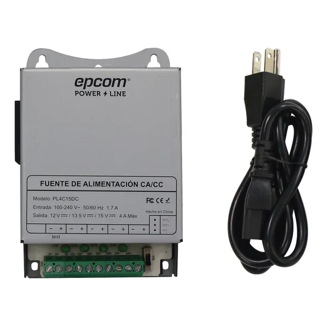 Fuente Alimentación Metal 4 Cámaras 12 A 15v Ajustable Epcom