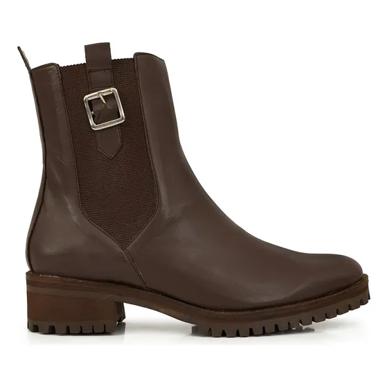 Bota Mujer Cuero Casual Elastico Botineta Zapato Briganti
