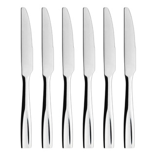 6 Facas De Mesa 24cm Refeição Fortaleza Sem Ponta Aço Inox 6 Facas De Mesa 24cm Refeição Fortaleza Sem Ponta Aço Inox