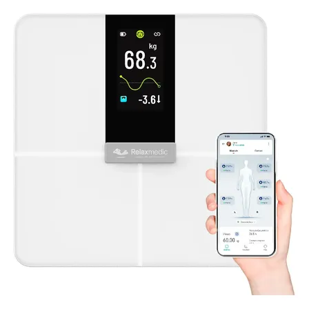 Balança Digital Bioimpedancia Intelligence Wi-fi Relaxmedic Branco