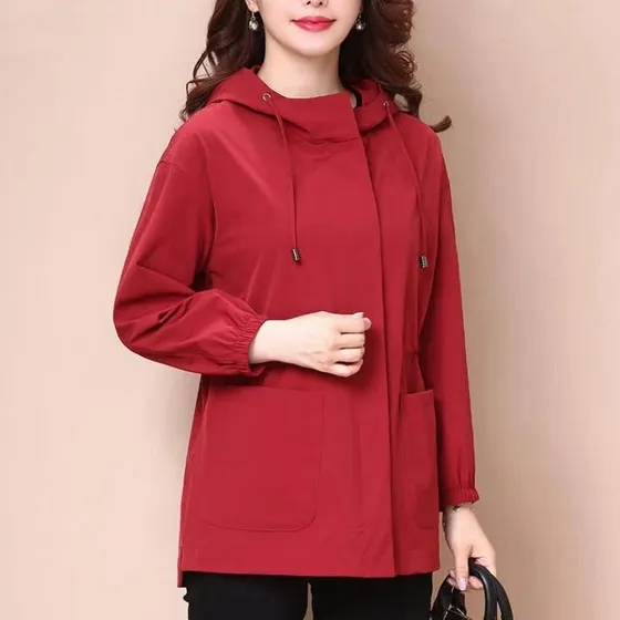 Chaqueta Corta Con Capucha Para Mujer, Estilo Coreano, Otoño