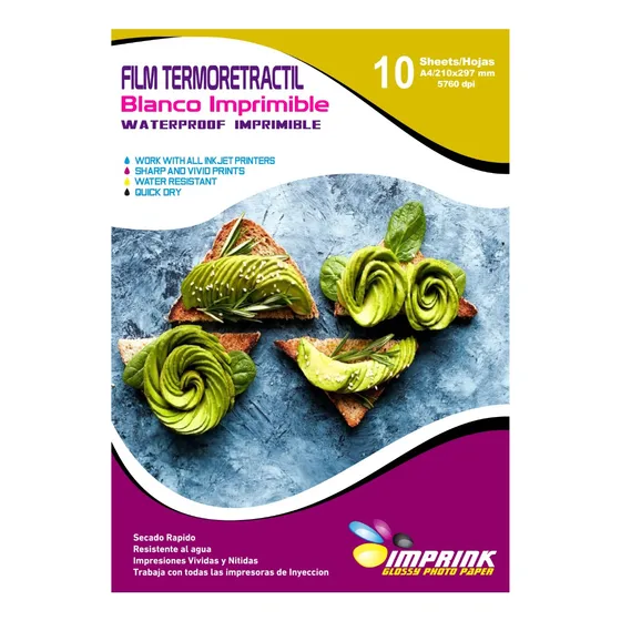 Papel Termoretractil Blanco Imprimible A4/10 Hojas