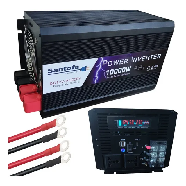 Inversor De Corriente 12v A 220v 10000w 2usb 2ockets 1 Usbc