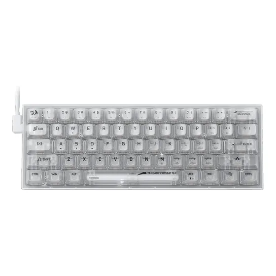 Teclado Gamer Redragon Fizz Rgb K617-ct Transparente Inglés Idioma Inglés US