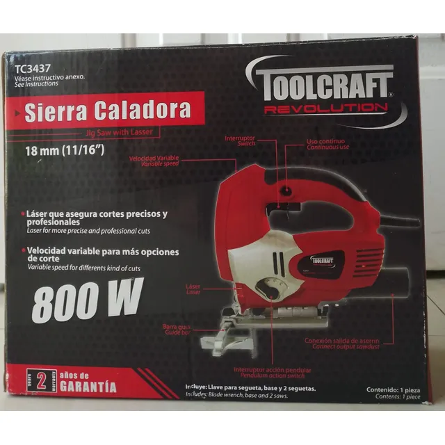 Sierra Caladora Toolcraft 800 Watts Nuevo En Su Empaque