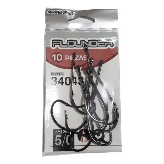 Pack X10 Sobres Anzuelos Flounder 34043 Bln Pesca Variada